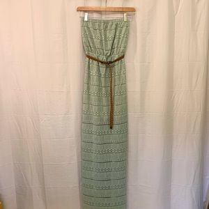 Ya Los Angeles Green Strapless Maxi Dress - Size S